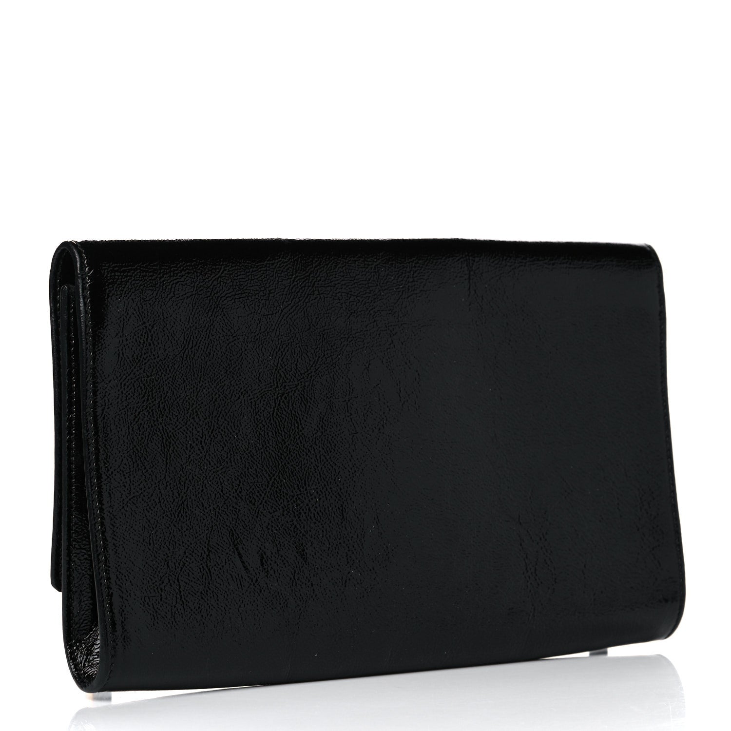 Saint Laurent Textured Patent Monogram Large Belle De Jour Clutch Black 3 of 12