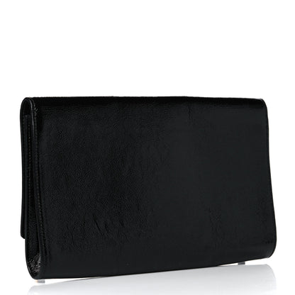 Saint Laurent Textured Patent Monogram Large Belle De Jour Clutch Black 3 of 12