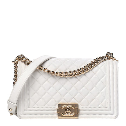 Chanel Lambskin Quilted Medium Boy Flap White 1 of 4