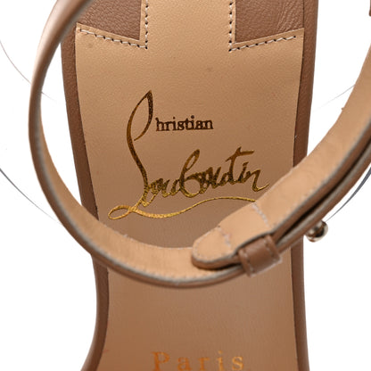 Christian Louboutin Nappa Shiny PVC Jonatina 100 Sandals 36 Nude 6 of 8