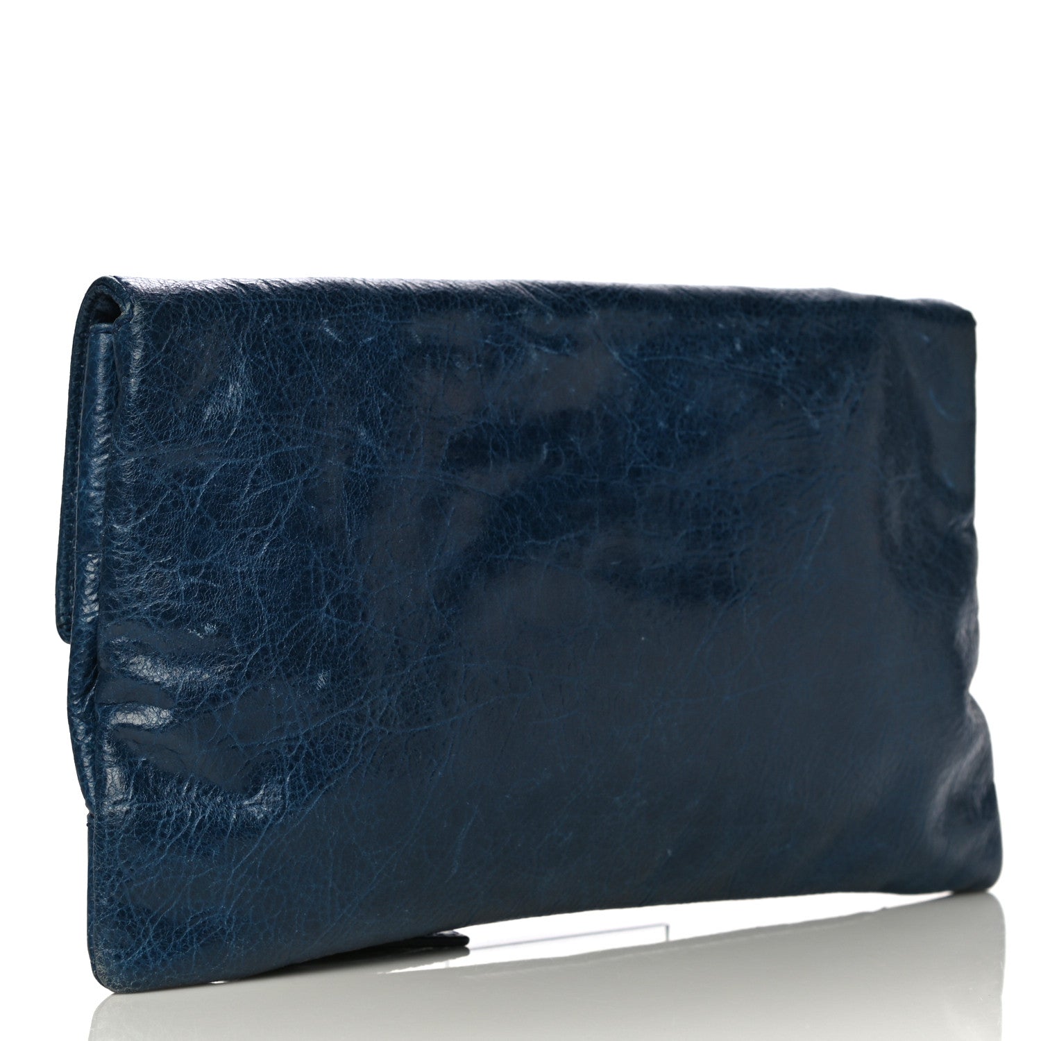 Balenciaga Agneau Giant 12 Gold Hardware Envelope Clutch Bleu Mineral 2 of 14