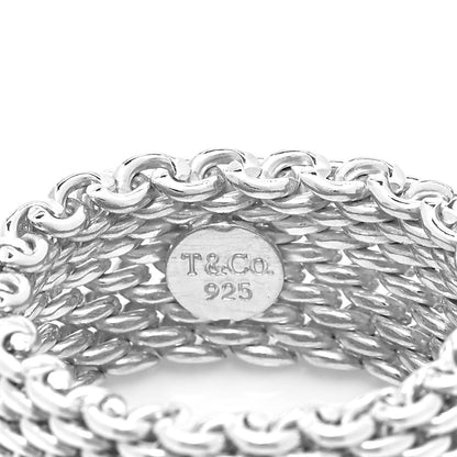 Tiffany Sterling Silver Somerset Mesh Ring 51 5.75 3 of 4