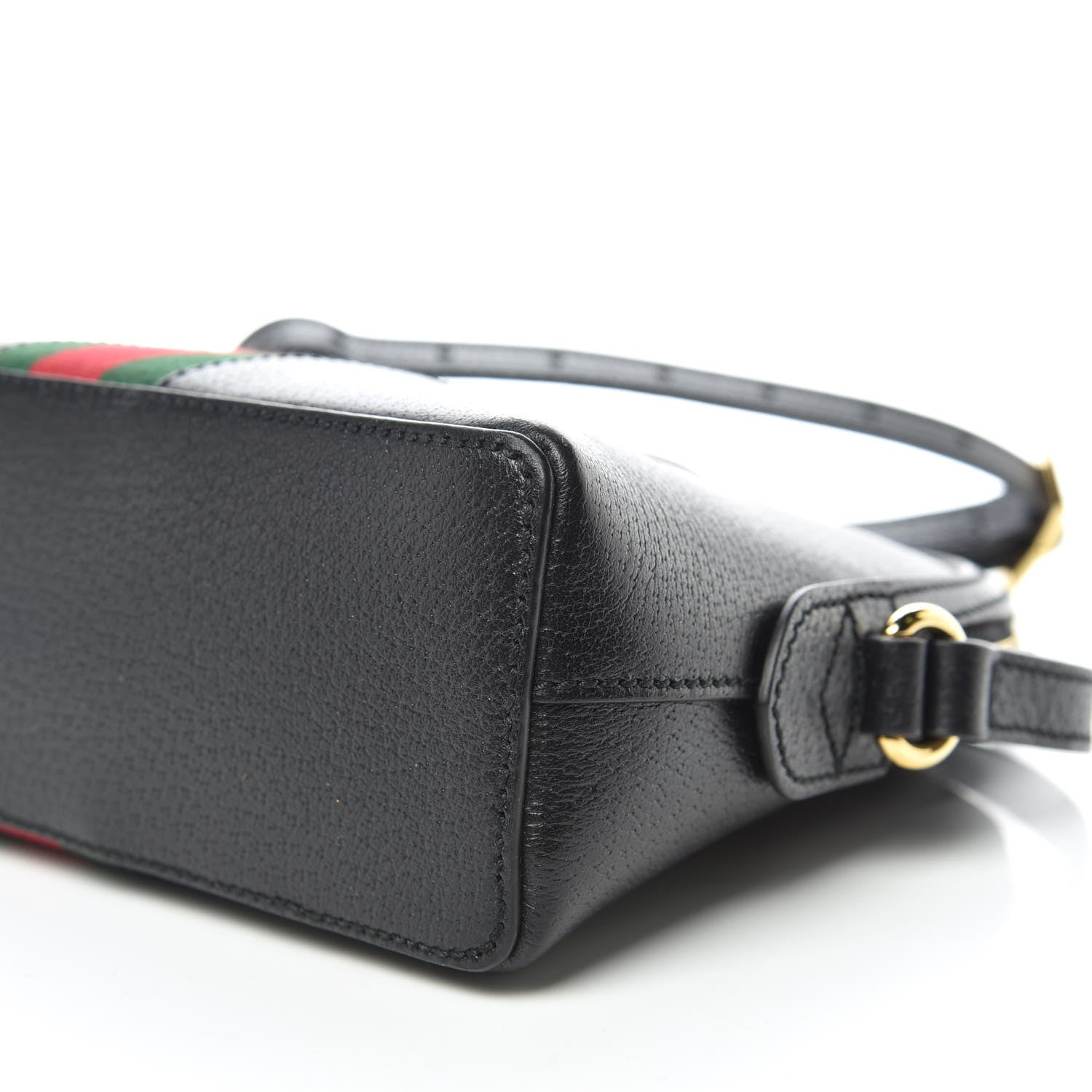 Gucci Calfskin GG Web Small Ophidia Dome Shoulder Bag Black 6 of 11
