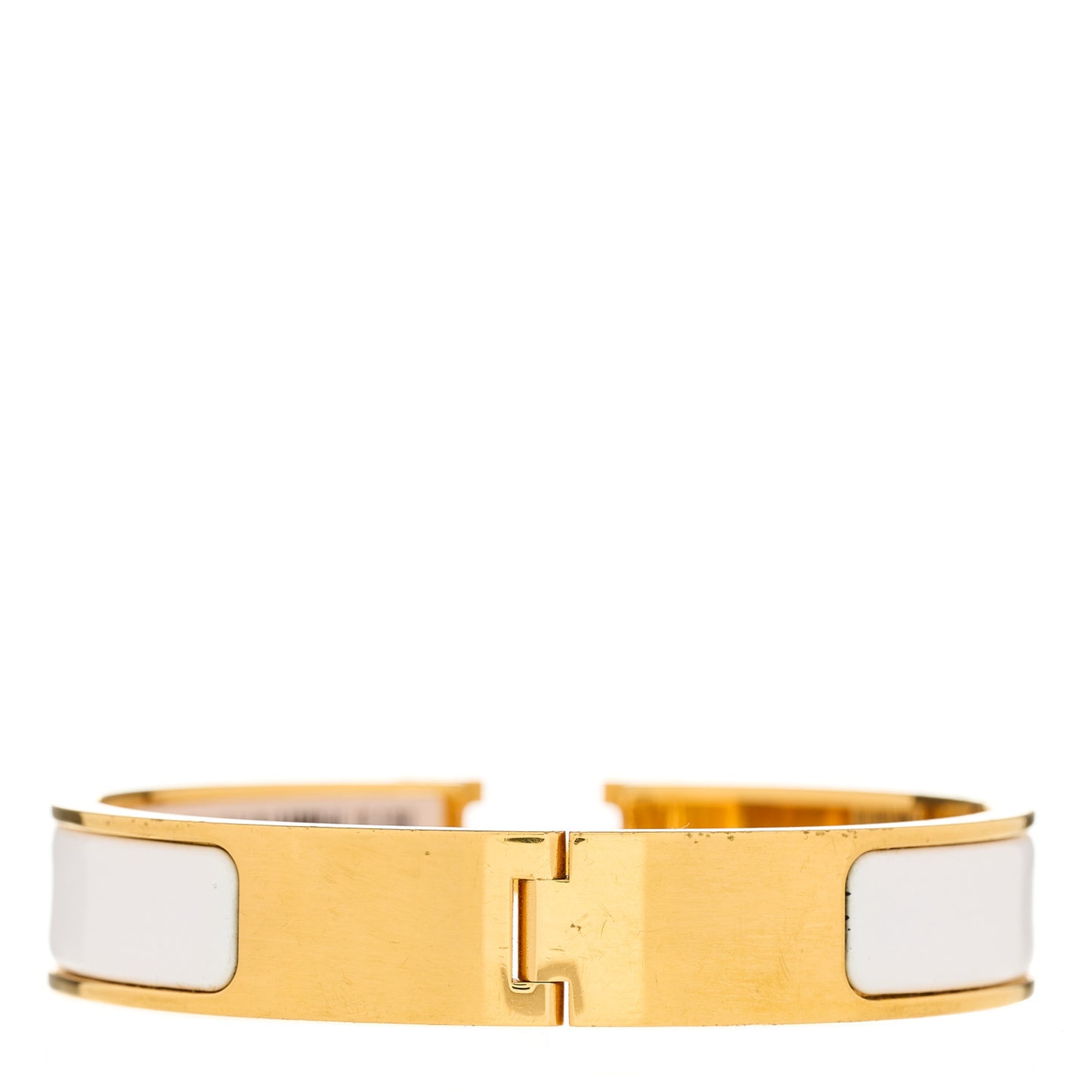 Enamel Narrow Clic Clac H Bracelet PM White