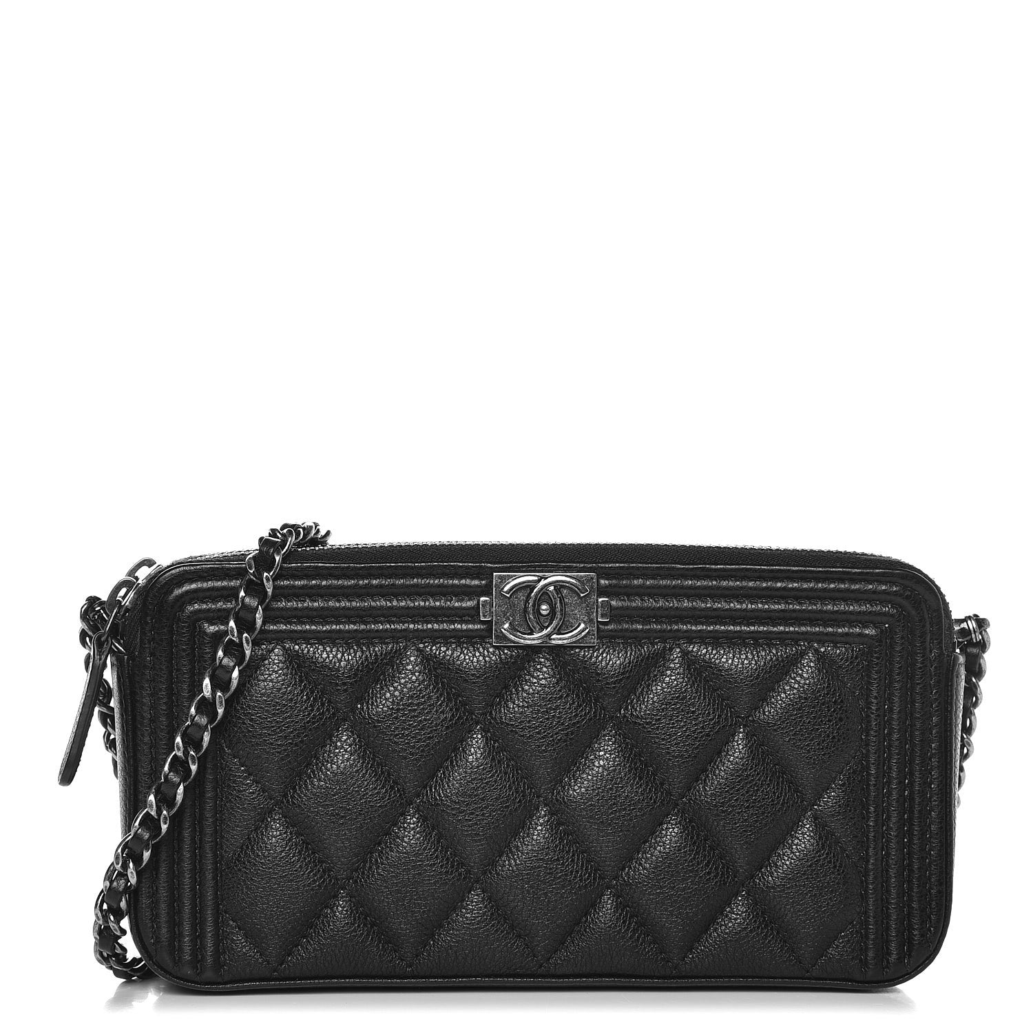 Chanel Caviar Quilted Small Boy Clutch With Chain Black 1 of 10