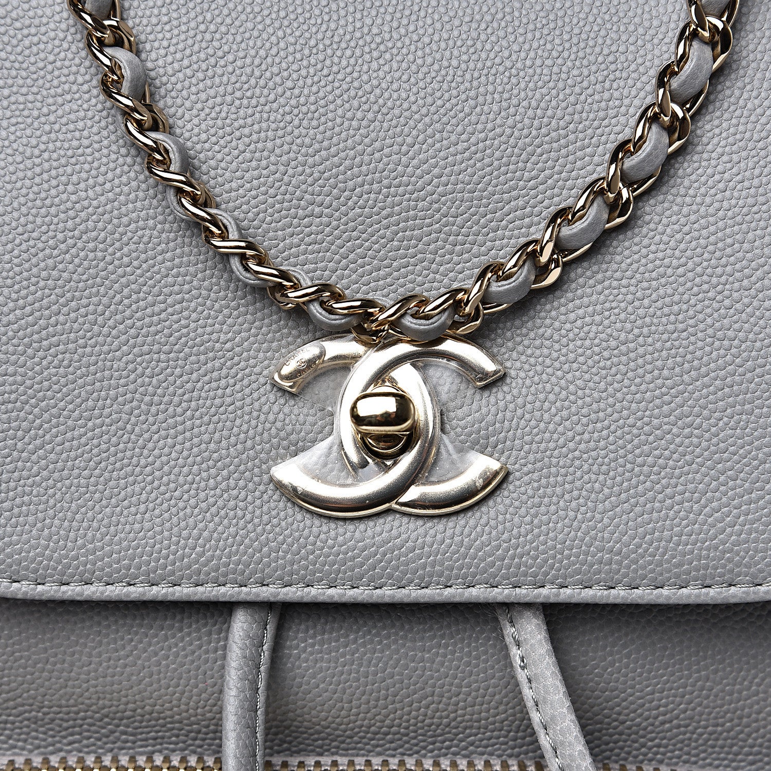Chanel Caviar Quilted Business Affinity Backpack Grey 10 of 10