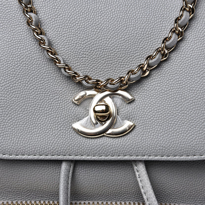 Chanel Caviar Quilted Business Affinity Backpack Grey 10 of 10
