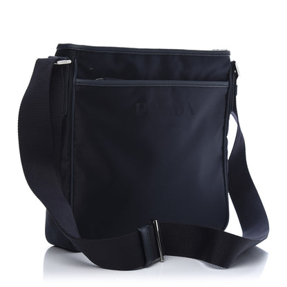 Prada Tessuto Nylon Saffiano Flat Messenger Bag Baltico 3 of 11