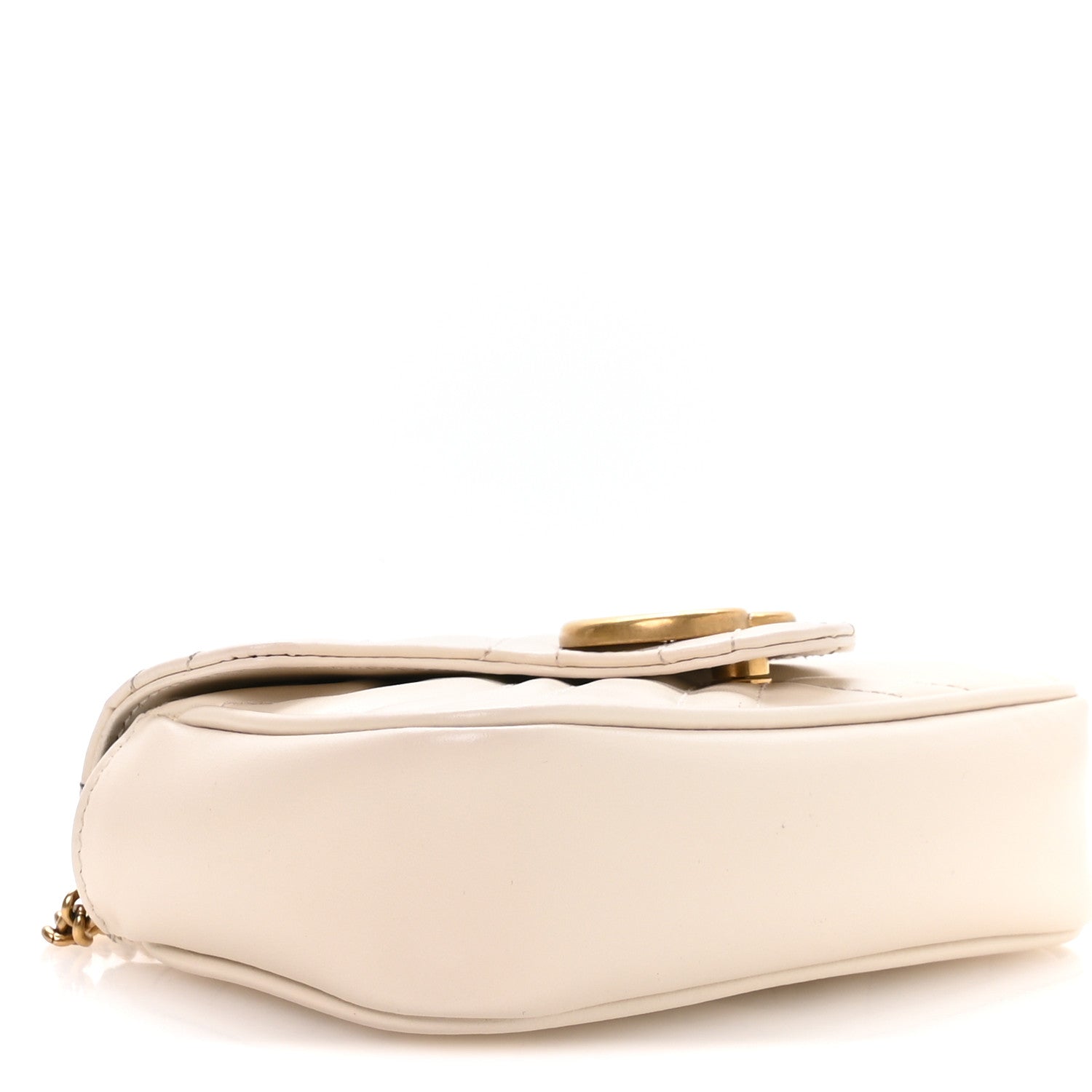 Gucci Calfskin Matelasse Super Mini GG Marmont Shoulder Bag White 4 of 11