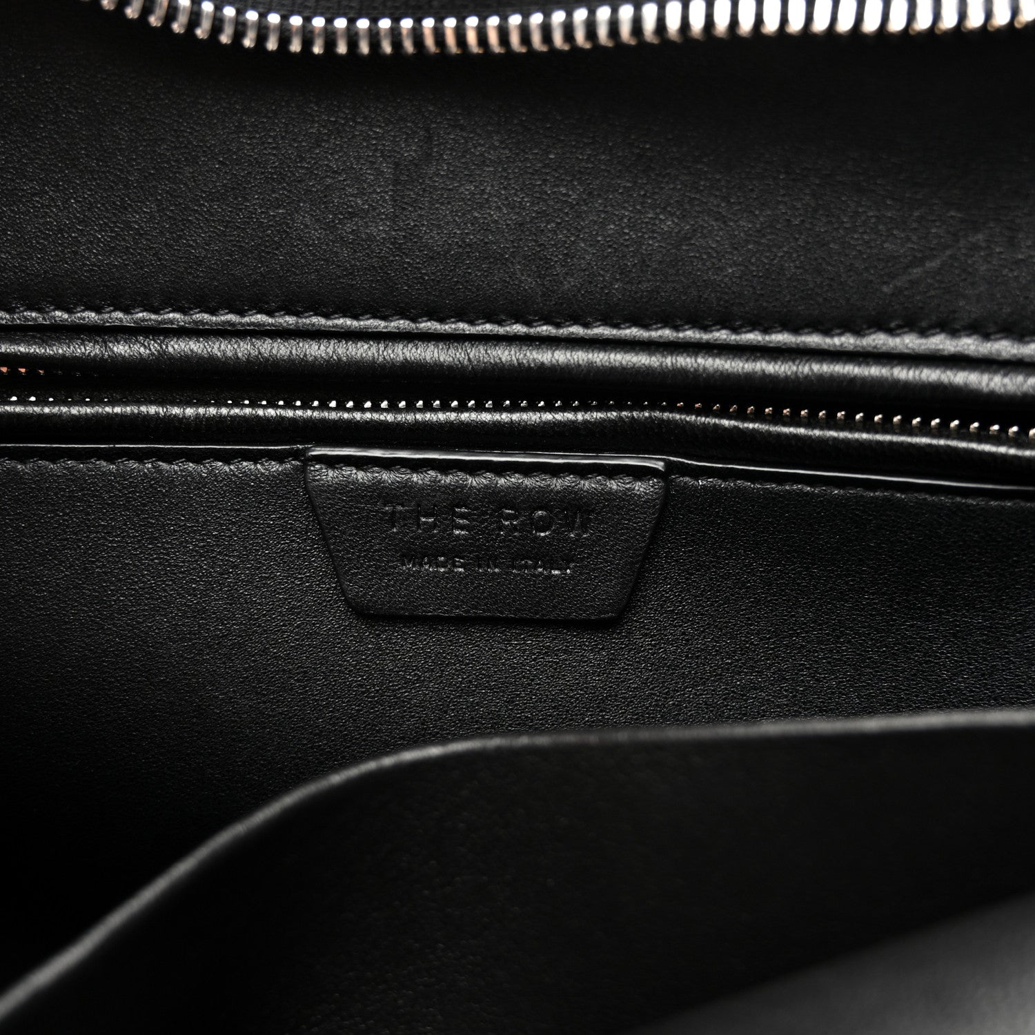 The Row Polished Saddle Calfskin Agnes Bag Black 15 of 17