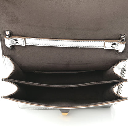 Fendi Vitello Catalan Mirror Scalloped Multi Studded Small Kan I Shoulder Bag Argento 5 of 9