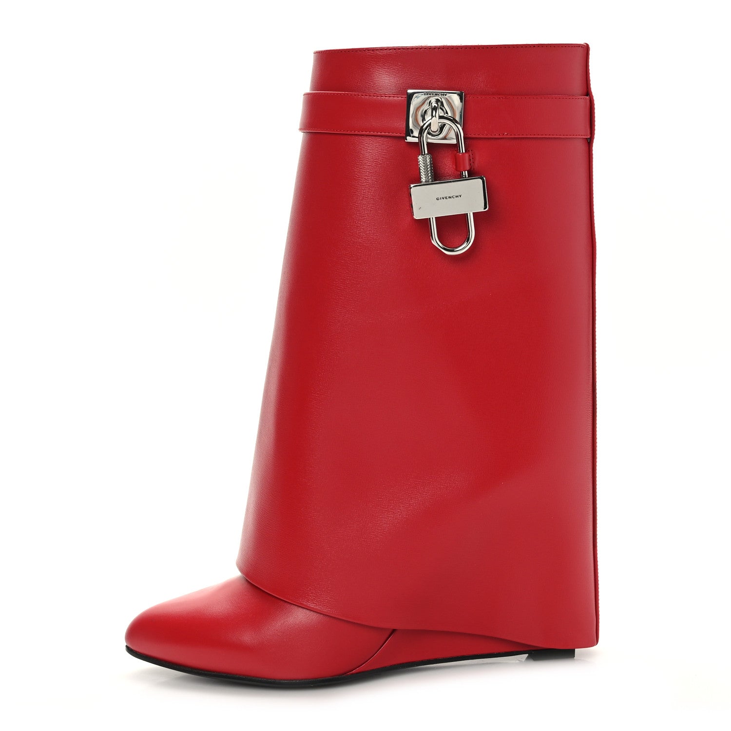 Givenchy Calfskin Shark Lock Ankle Boots 40.5 Red 1 of 6