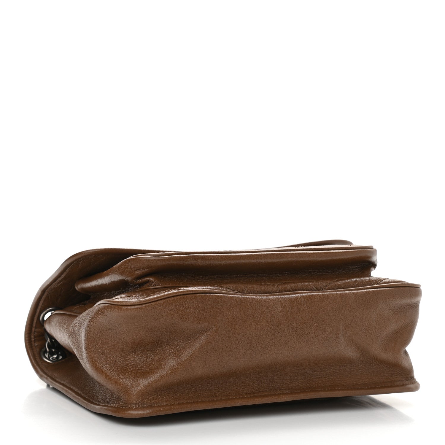 Saint Laurent Crinkled Calfskin Matelasse Monogram Medium Niki Chain Satchel Tan Brown 3 of 9