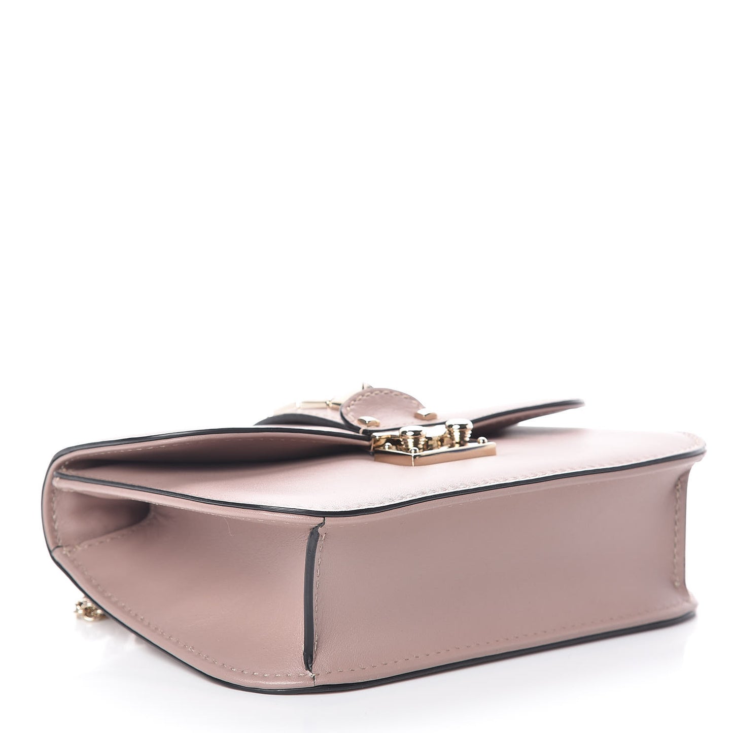Vitello Small Glam Lock Rockstud Flap Poudre