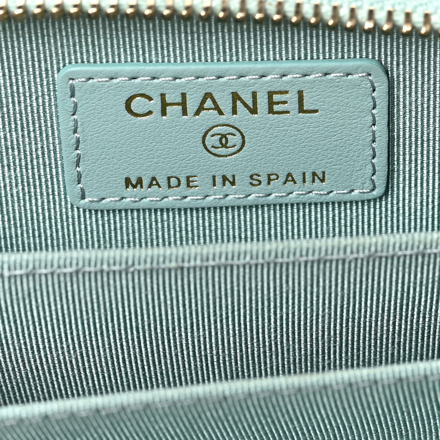 Caviar Quilted Zip Coin Purse Light Blue