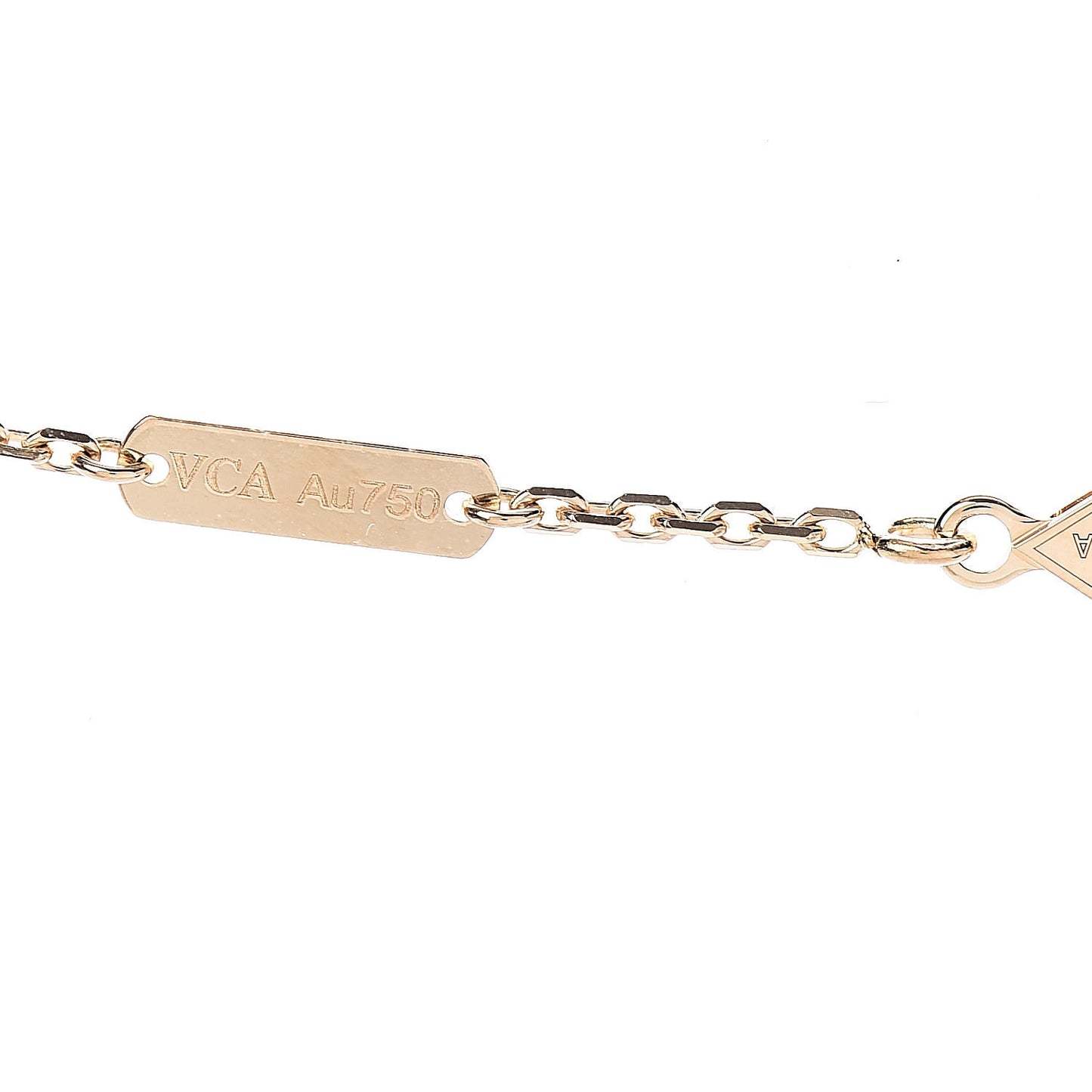 18K Yellow Gold Mother of Pearl Vintage Alhambra Pendant Necklace