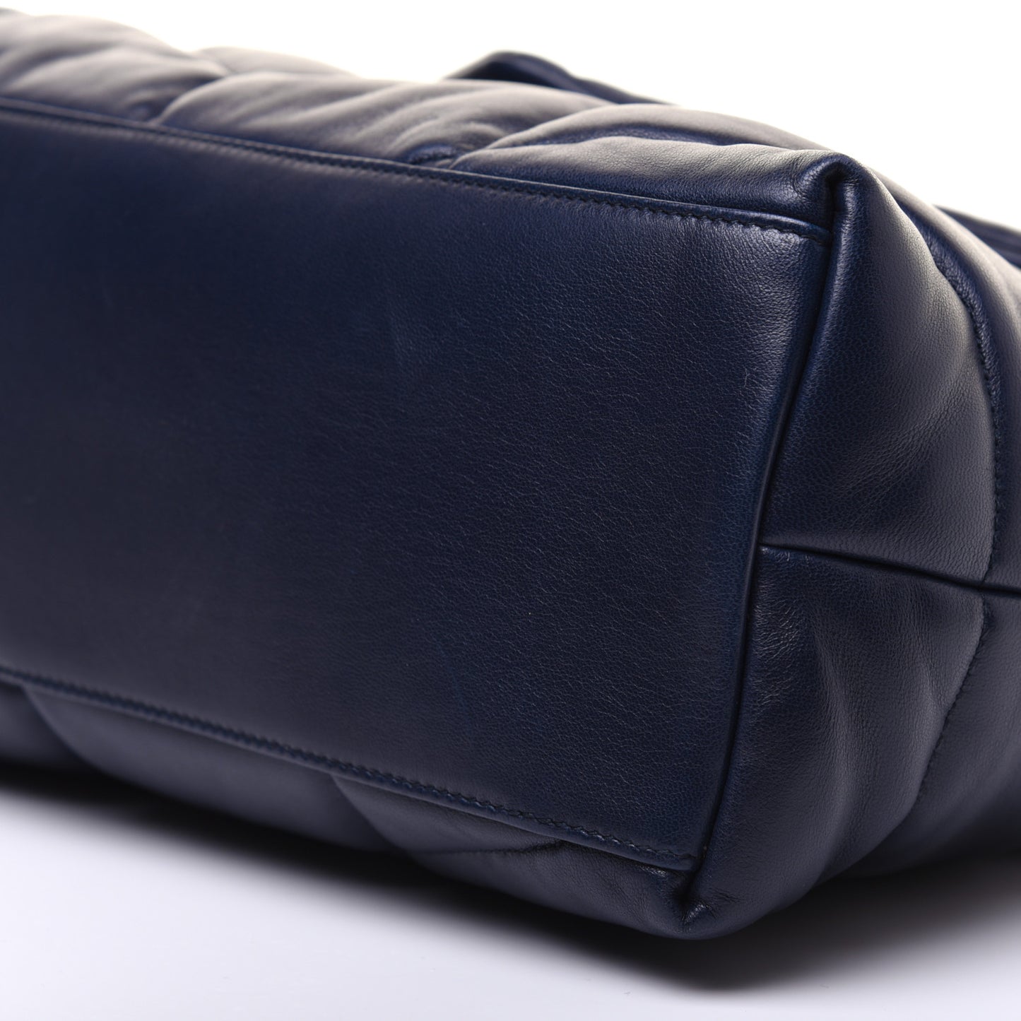 Lambskin Quilted Small Loulou Puffer Monogram Chain Satchel Navy