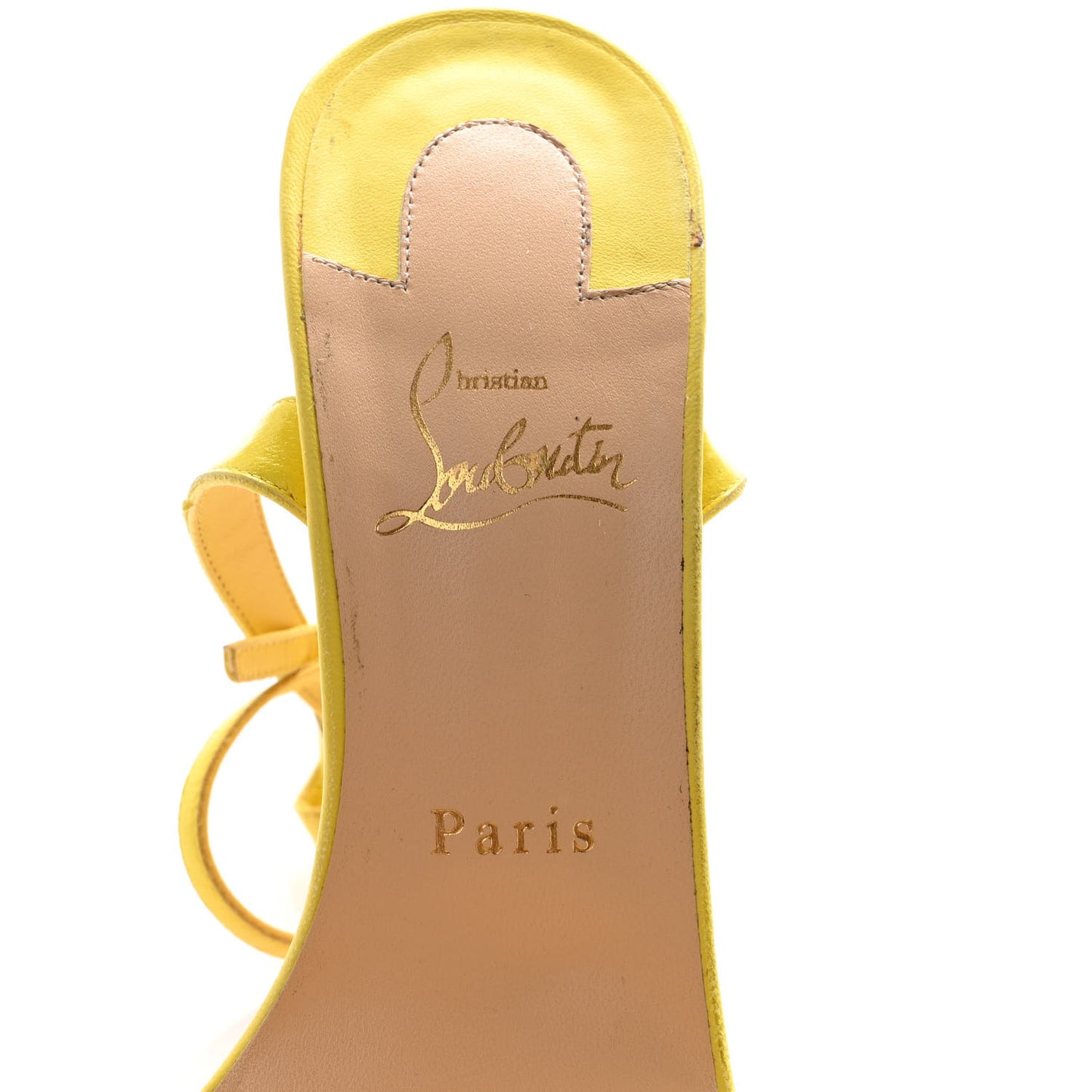 Nappa Loubi Queen 120 Strap Sandals 40 Yellow