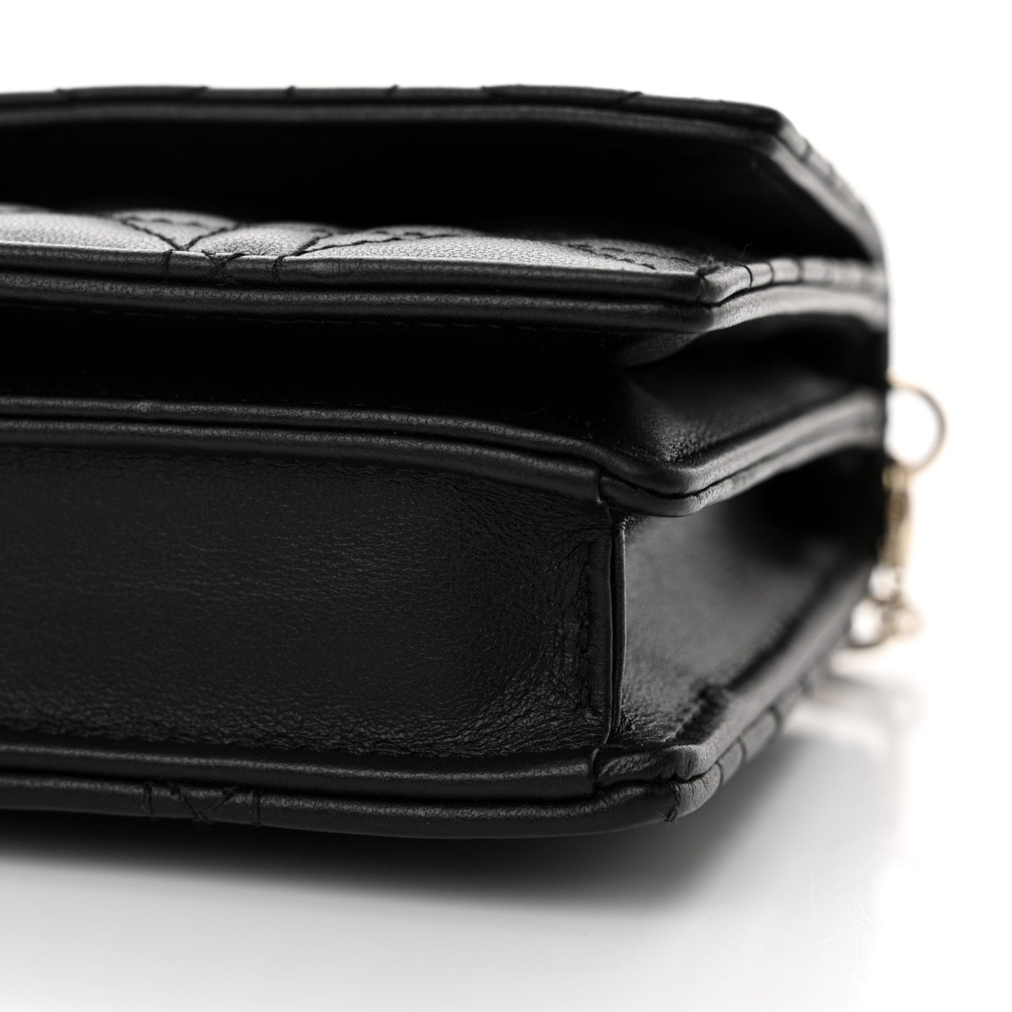 Lambskin Lady Dior Top Handle Clutch Black