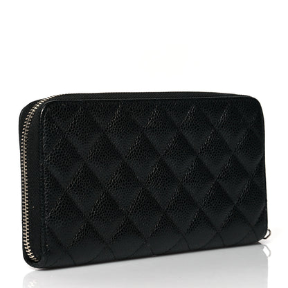 Chanel Caviar Quilted Large Gusset Zip Around Wallet Black 3 of 8