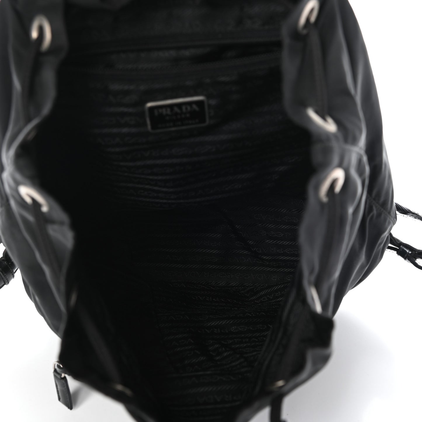 Nylon Vela Medium Cinch Backpack Black
