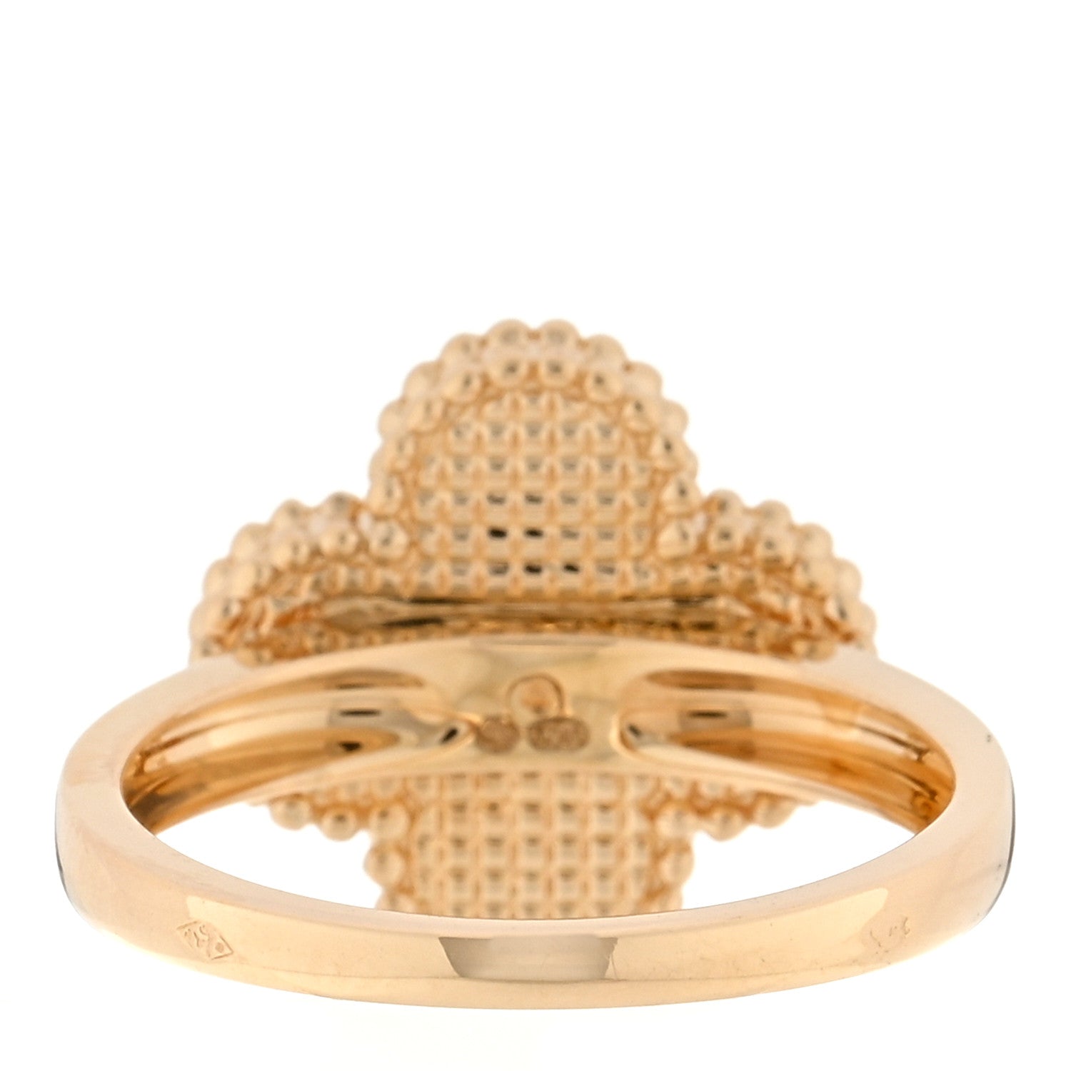Van Cleef & Arpels 18K Yellow Gold Diamond Malachite Vintage Alhambra Ring 54 6.75 3 of 5