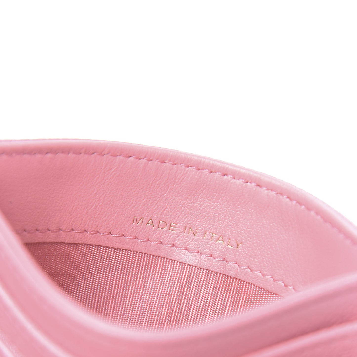 Caviar Camellia Embossed Card Holder Pink