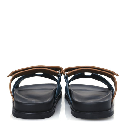 Hermes Suede Goatskin Womens Chypre Sandals 39 Vert Mousse Naturel 5 of 11