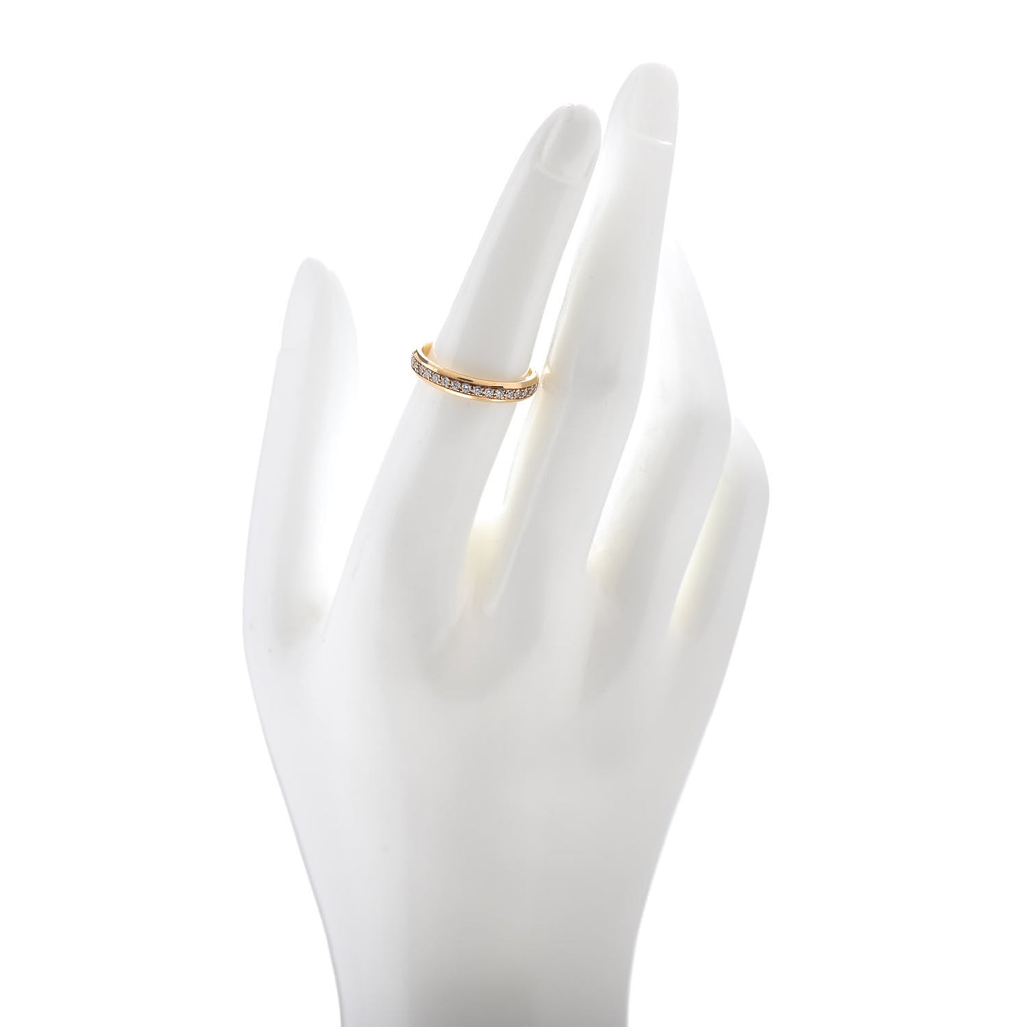 18K Yellow Gold Diamond 3.5mm Eternity Wedding Band Ring 53 6.5