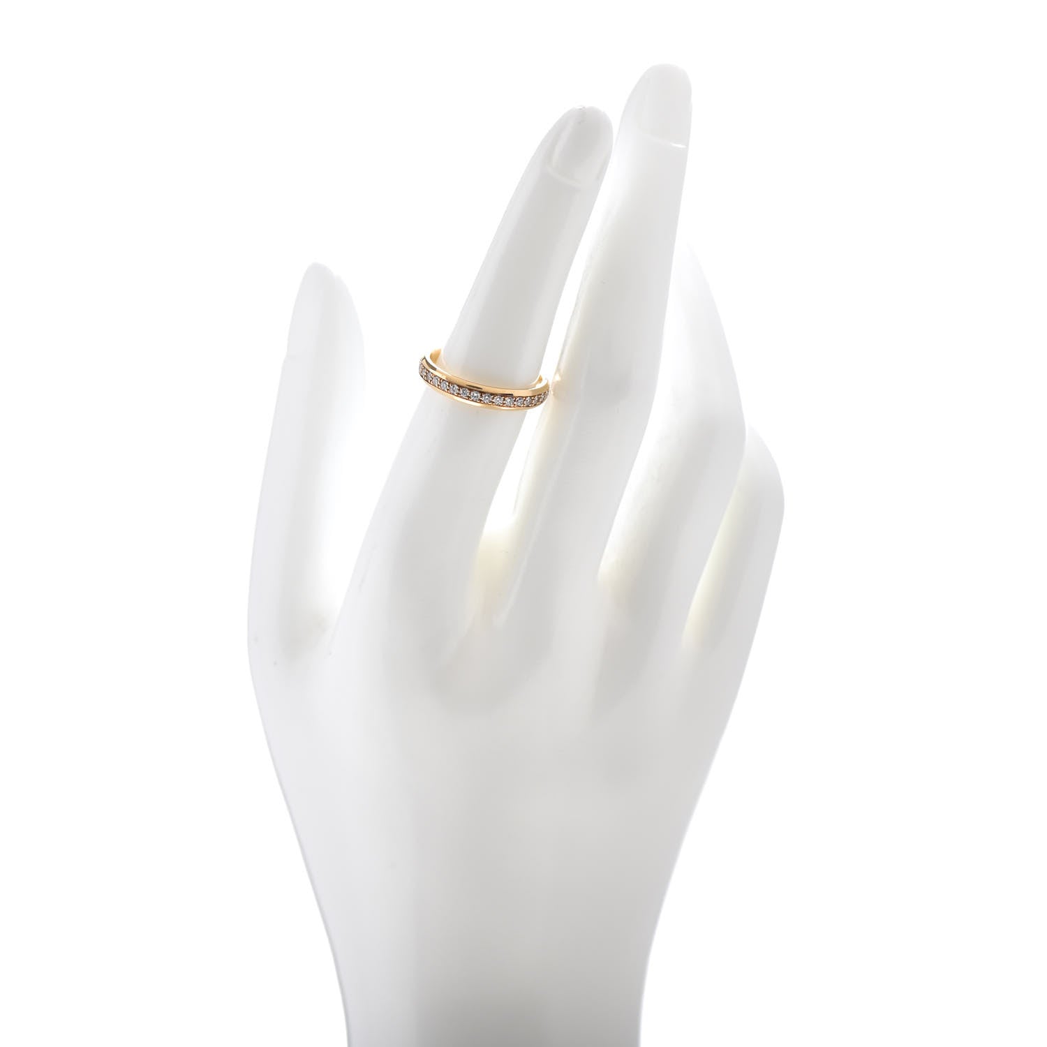 Chopard 18K Yellow Gold Diamond 3.5mm Eternity Wedding Band Ring 53 6.5 2 of 5