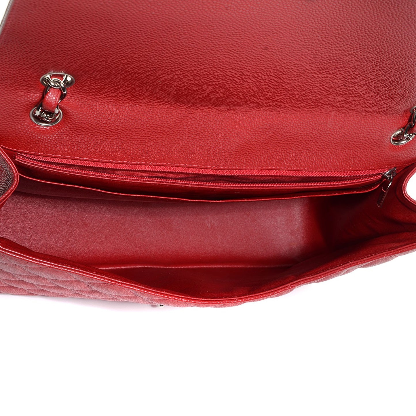 Caviar Quilted Maxi Single Flap Red