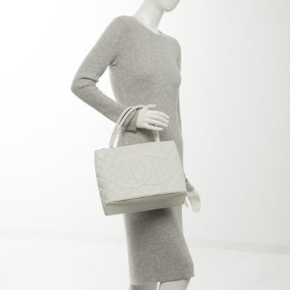 Chanel Caviar Quilted Medallion Tote White 2 of 7