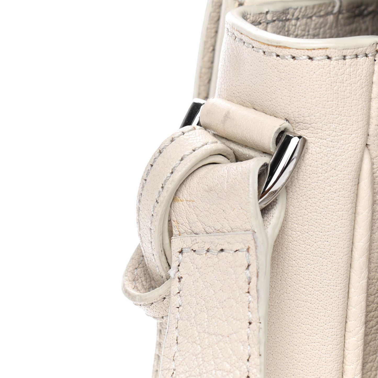 Shiny Goatskin Bayswater Shoulder Bag White