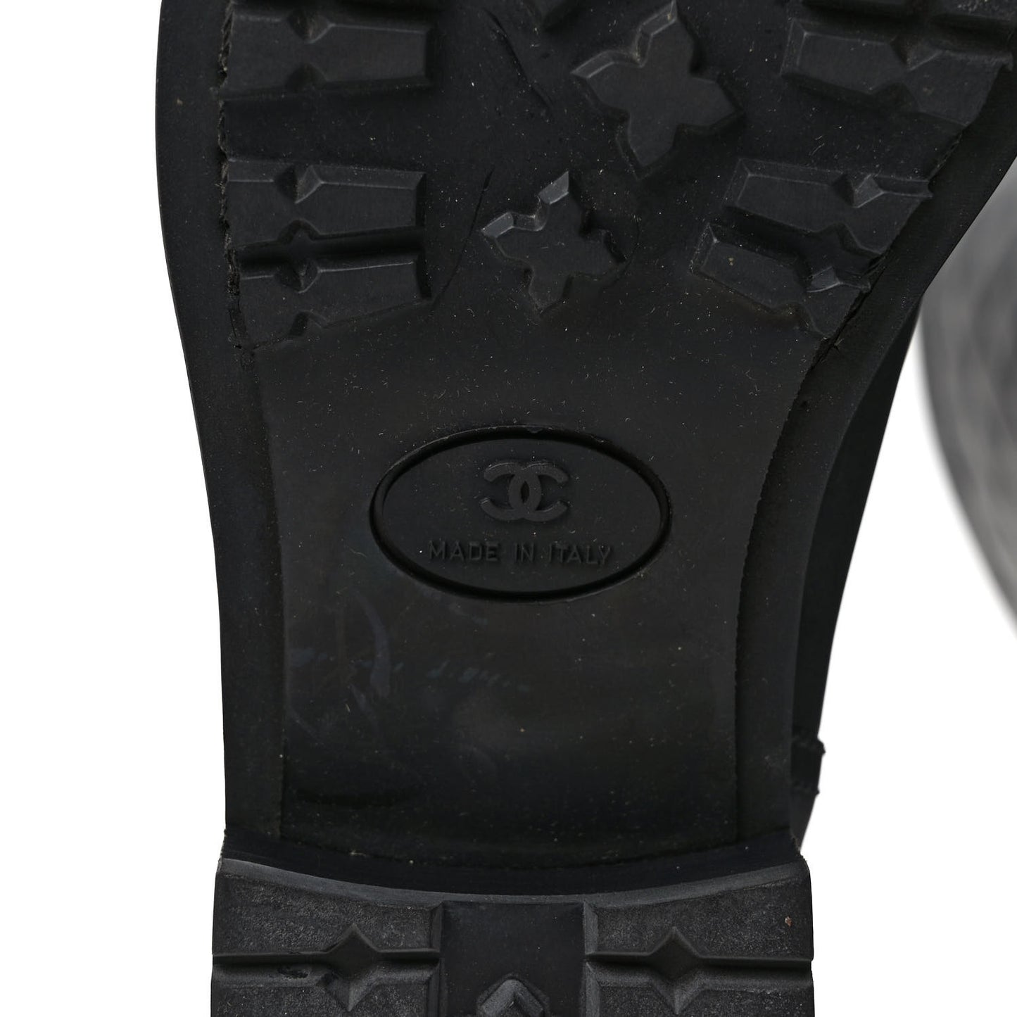 Oily Calfskin Quilted High Boots 39.5 Black