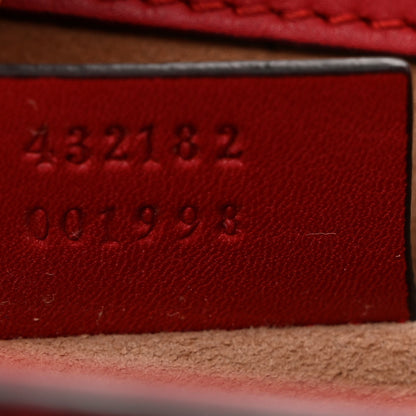Gucci Calfskin Studded Small Padlock Shoulder Bag Hibiscus Red 7 of 21