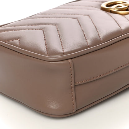 Gucci Calfskin Matelasse Mini GG Marmont Crossbody Bag Porcelain Rose 9 of 11