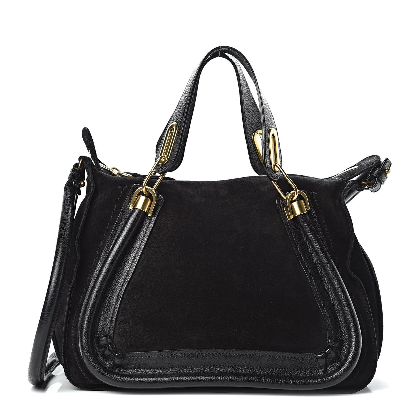 Suede Calfskin Small Paraty Black