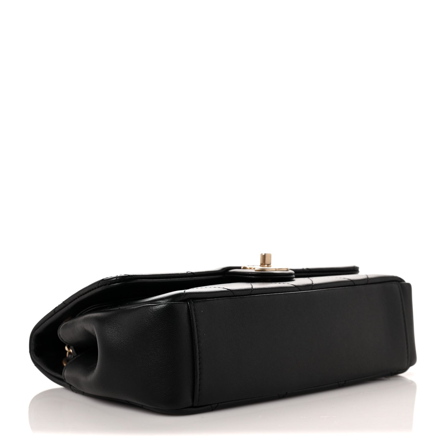 Lambskin Small Chain Handle Flap Bag Black