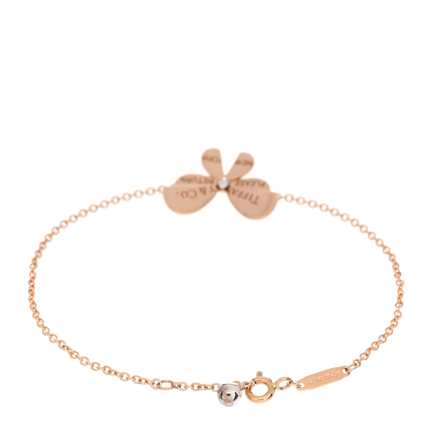 Tiffany 18K Rose Gold Sterling Silver Return to Tiffany Love Bugs Butterfly Bracelet 2 of 3