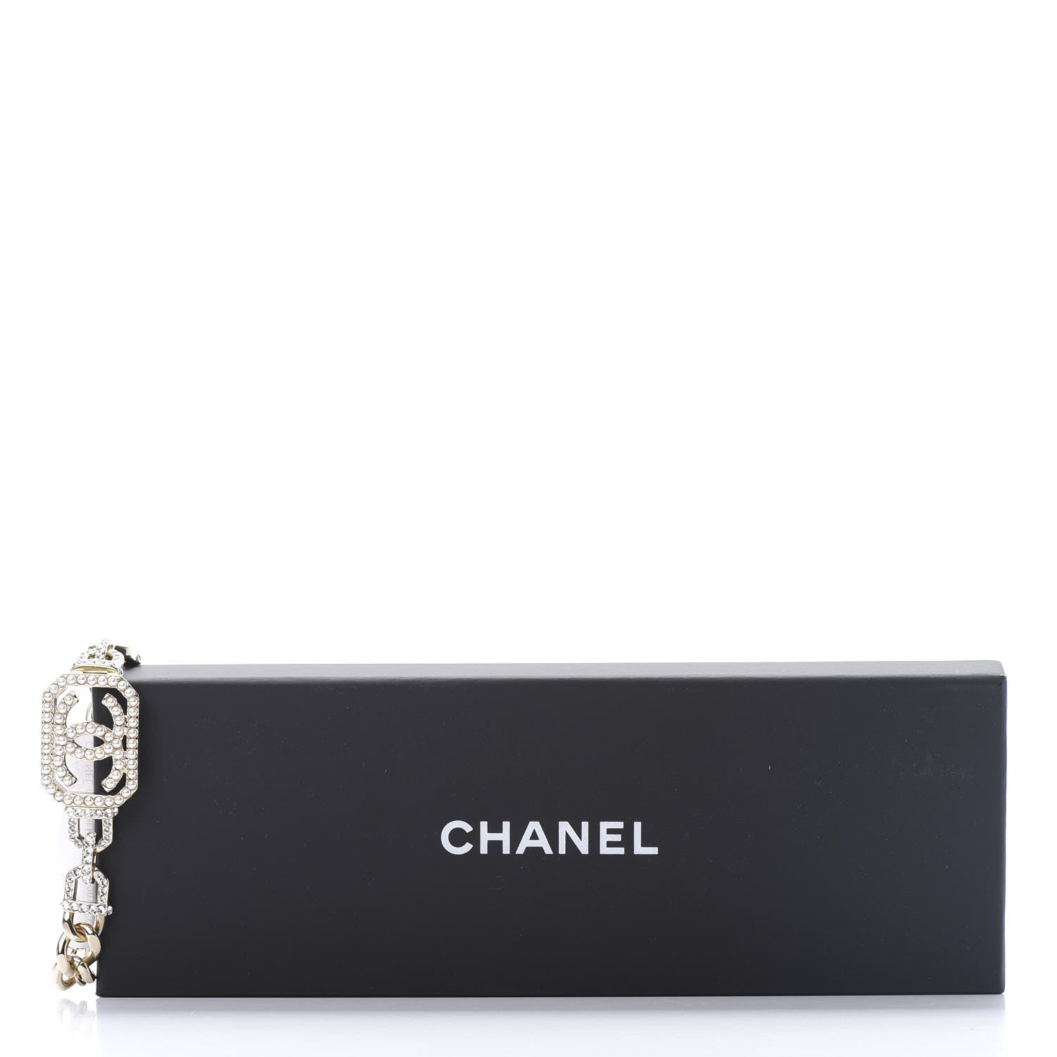 Chanel Crystal Pearl CC Vendome Bracelet Gold Pearly White 5 of 5