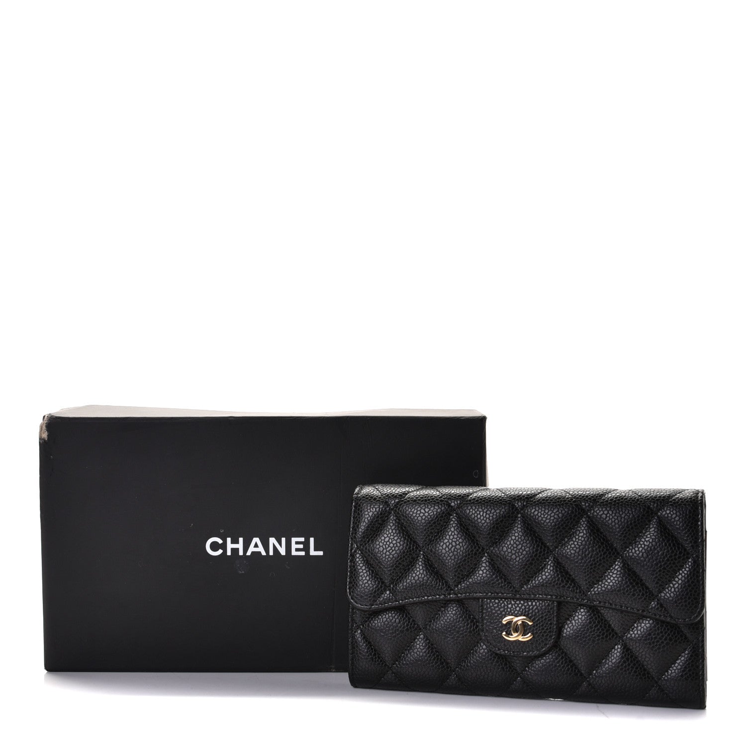 Chanel Caviar Quilted Long Flap Wallet Black 8 of 8