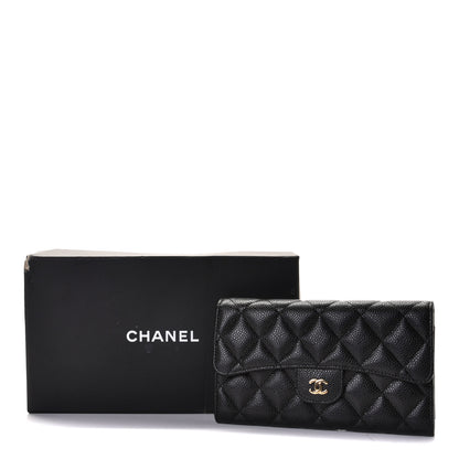 Chanel Caviar Quilted Long Flap Wallet Black 8 of 8
