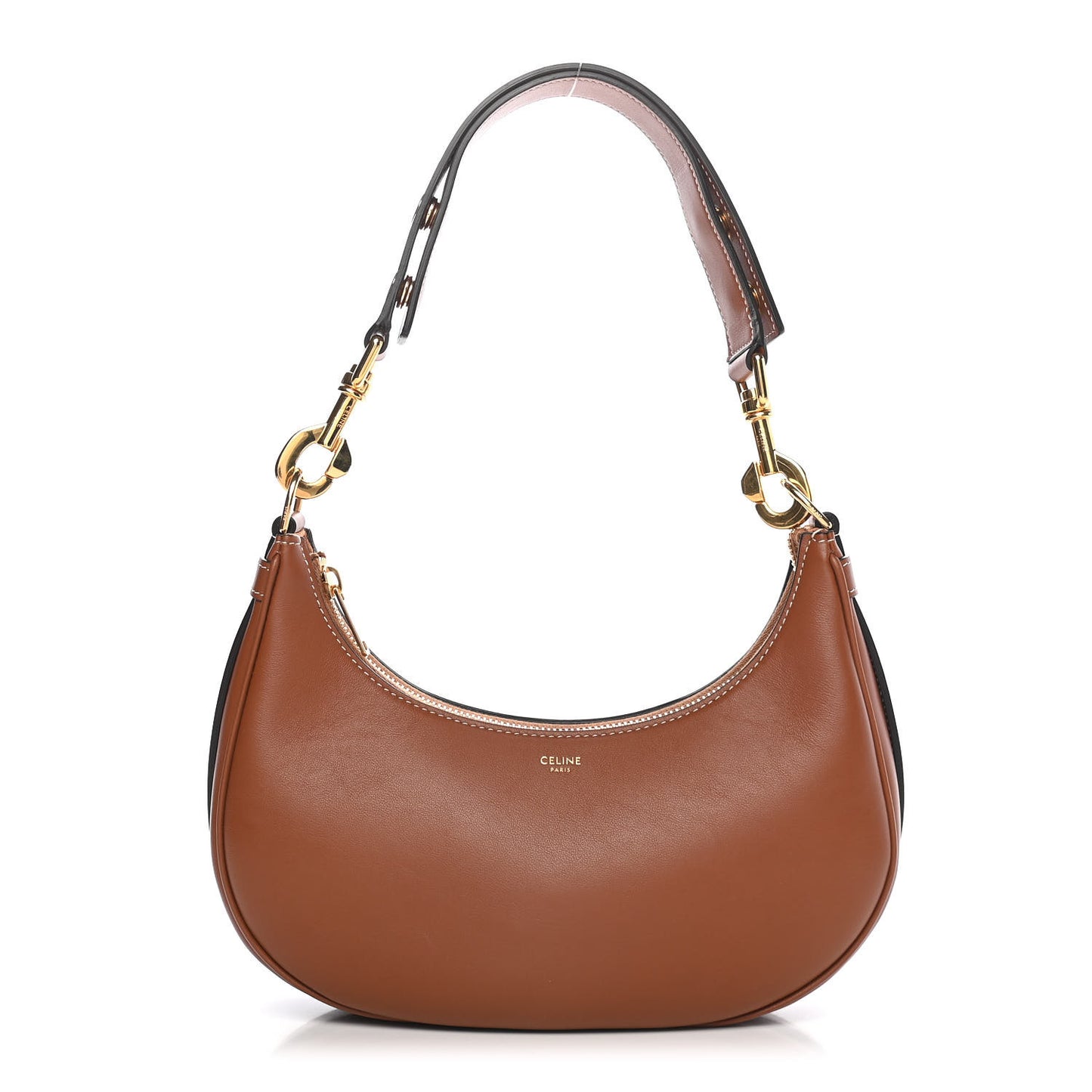 Smooth Calfskin Medium Strap Ava Shoulder Bag Tan