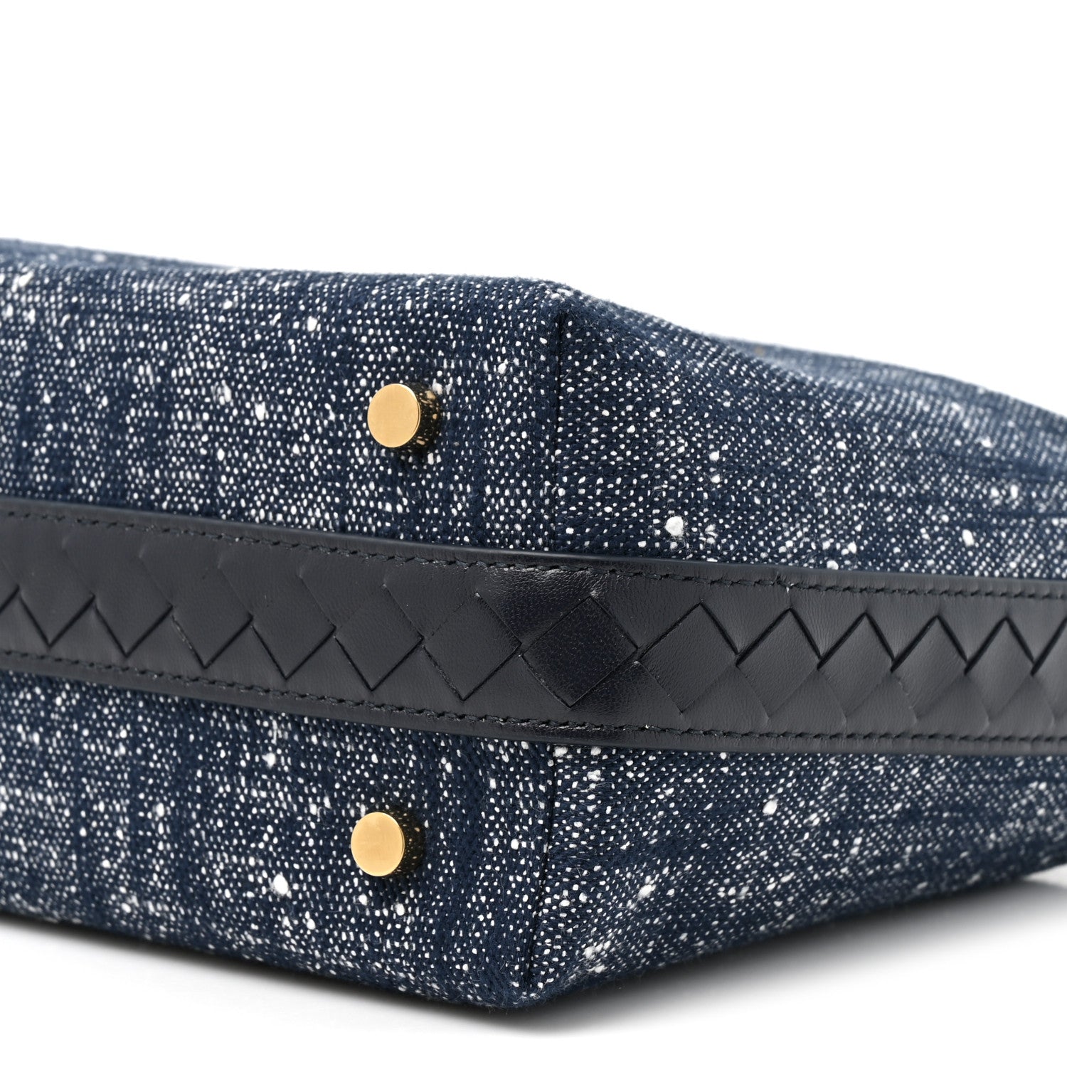 Bottega Veneta Denim Boucle Wallace Shoulder Bag Navy White Space 9 of 10