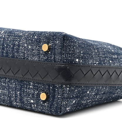 Bottega Veneta Denim Boucle Wallace Shoulder Bag Navy White Space 9 of 10
