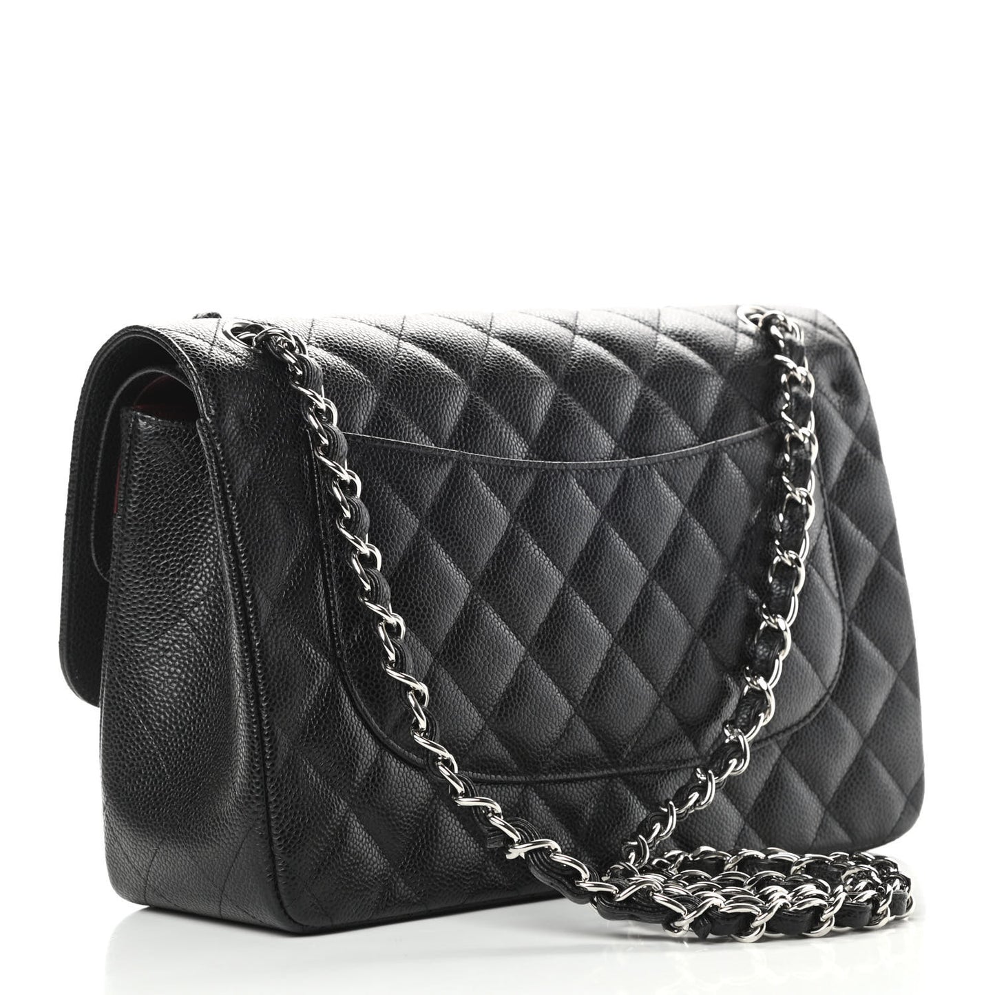 Caviar Quilted Jumbo Double Flap Black