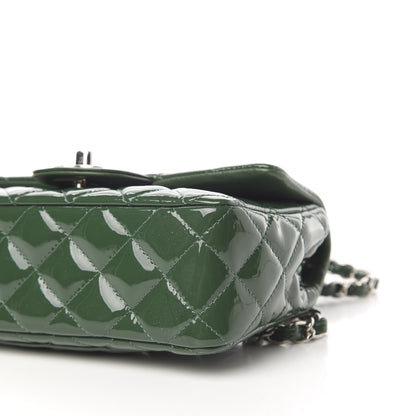Chanel Patent Calfskin Quilted Mini Rectangular Flap Dark Green 10 of 11