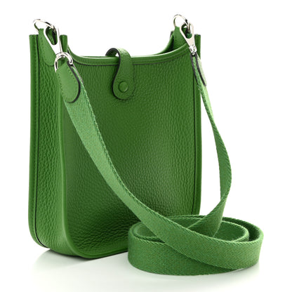 Hermes Taurillon Clemence Amazone Evelyne TPM Vert Yucca 3 of 11