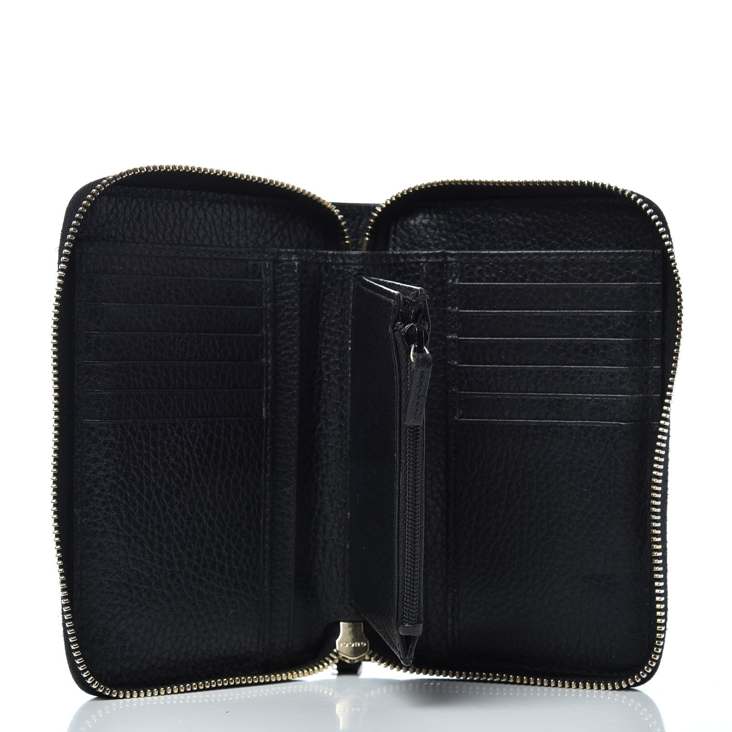 Gucci Pebbled Calfskin Zip Around Wallet Black 5 of 6