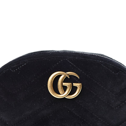 Gucci Velvet Matelasse GG Marmont Belt Bag 95 38 Black 8 of 10